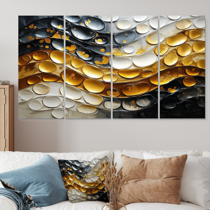 Cristal - art mural moderne - décoration murale abstraite, H 32 po x l 64 po, 4