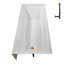 Baignoire en alcôve droite en acrylique blanc brillant avec drain extérieur Streamline 60 po x 30 po Streamline-101699348