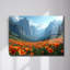Art mural en verre trempé orange avec coquelicots - paysage du parc national de Yosemite-323101917
