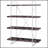 Rustic Herringbone Bookcase with Metal X-Back Frame – Full-Length Shelves, High-Shine Chrome, Modern Industrial Style