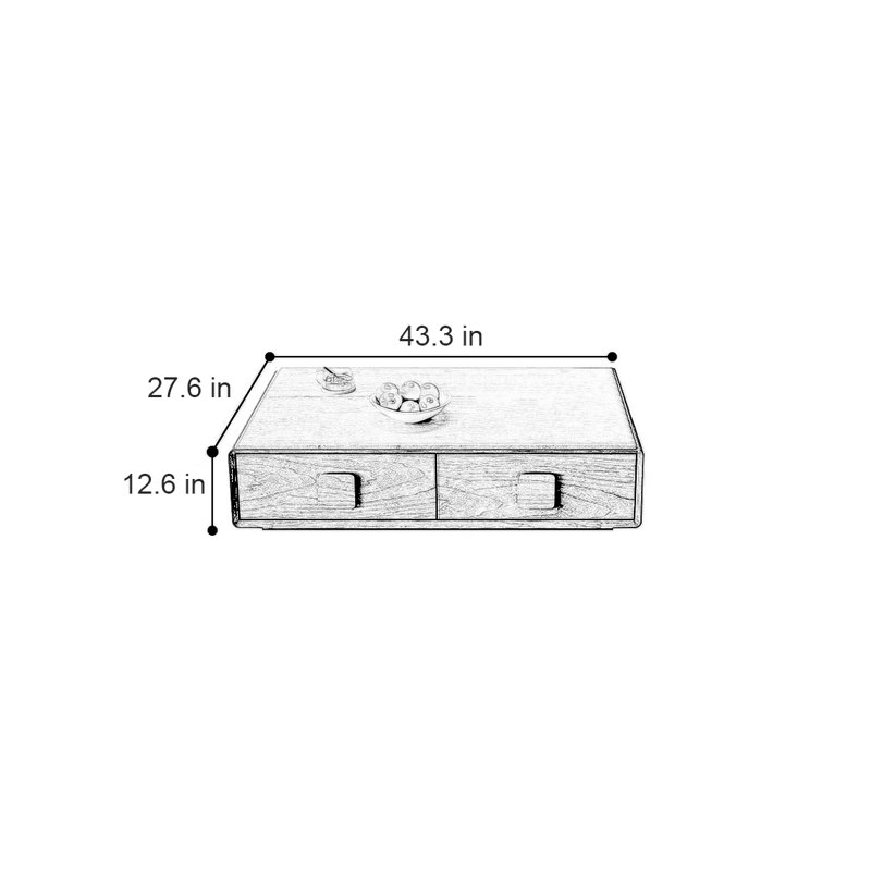 Simple square microcrystalline stone coffee table