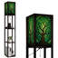 Lampe sur pied à DEL à intensité variable, impression sur verre coloré à branches complexes, lampe sur pied en bois aggloméré avec télécommande, lumière 3 couleurs, pour le salon, la chambre à coucher