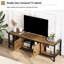 Meuble télé avec rangement pour téléviseurs de 75 po ou moins, centre de divertissement brun rustique avec armoires fermées et tablettes ouvertes-880900686