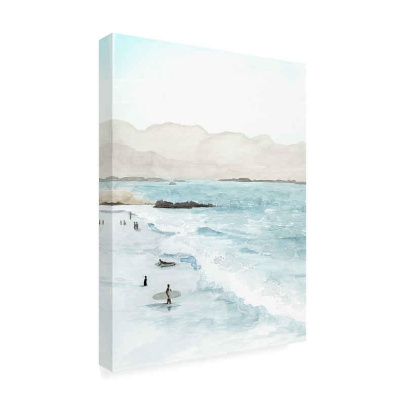 «In the Surf I» par Grace Popp - peinture sur toile tendue, H 24 po x l 18 po x p 2 po