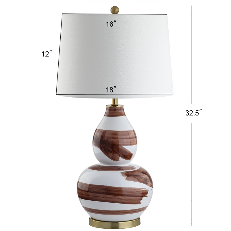 Pecora Ceramic Table Lamp, Brown / White