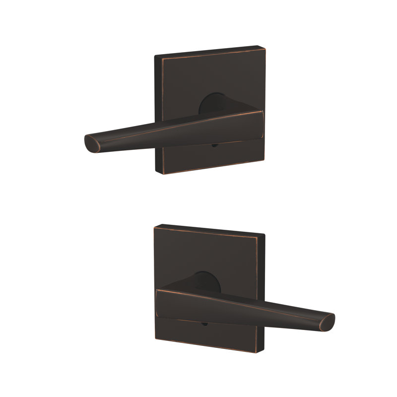 Eller Non-Turning Lever with Collins Trim, Aged Bronze