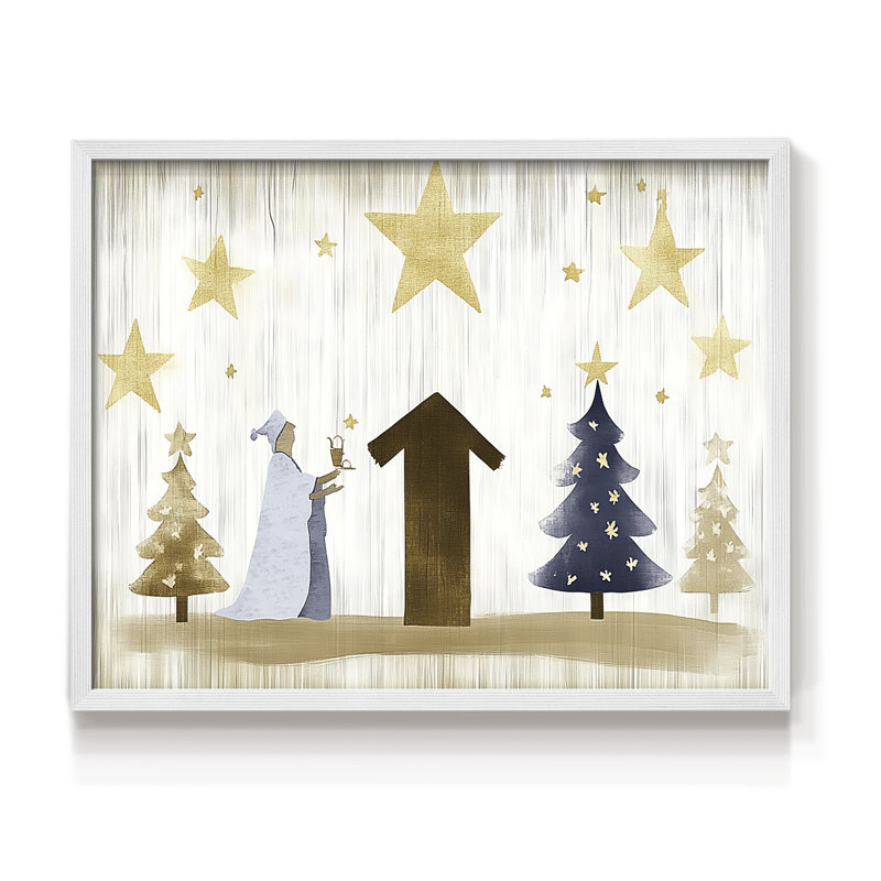Chirstmas Art-V -Framed Print - Restickable, H 8 po x l 10 po, Blanc