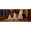 3-Piece Pre-Lit Flocked Potted Artificial Christmas Tree Set, 3 ft 4 ft and 5 ft, 300 Warm White LED Lights, 560 Branch Tips and 3 Light Modes