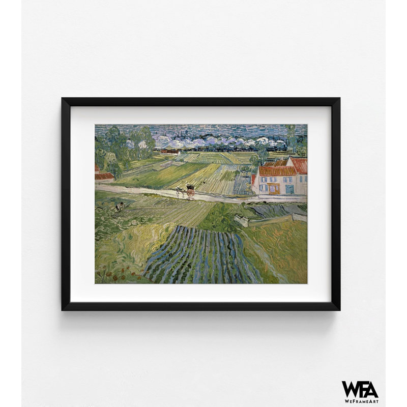 Paysage avec chariot et train par Vincent Van Gogh, impression de nature, art mural paysage, impression de Van Gogh, art mural