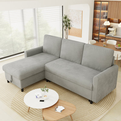 77.2" Upholstered Convertible Sleeper Sofa Bed 