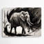 Wildlife Asian Elephant Black Metal Wall Art-134932234