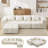 Modular Chenille Cloud Boneless Sofa, 3-Piece L-Shape Sectional with Ottoman, No Assembly-1561601937