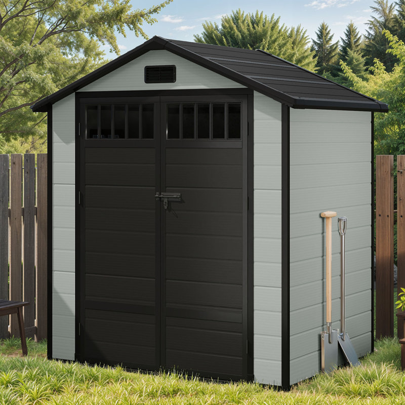 Balconera 6X4.4FT Outdoor Garden Shed, Bluish-Grey