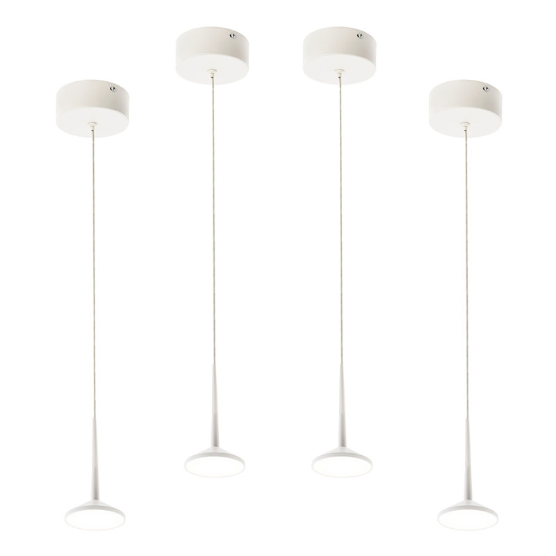  Luminaire suspendu conique 1 lumière DEL 1 lumière, Blanc