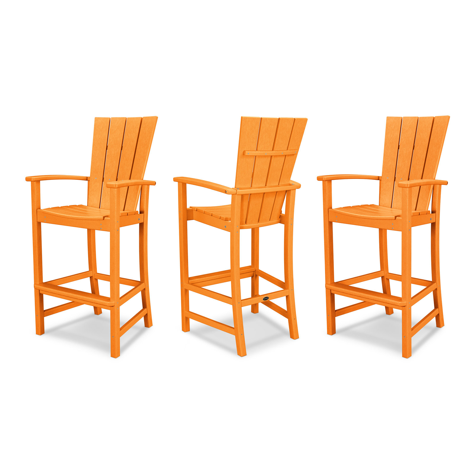 POLYWOOD® Quattro Patio Bar Stool, Tangerine