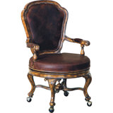 Louis Leather Swivel Side Chair