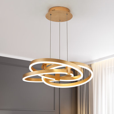 Alliber 1-Light Modern Square/Rectangle LED Chandelier with Aluminum Frame