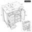 Meuble-lavabo en bois massif avec lavabo, deux portes, deux tiroirs et une tablette ouverte-663642257