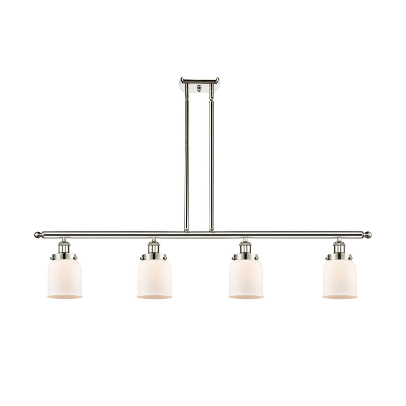 Clara 4 - Light Kitchen Island Pendant, No Bulb Included, Matte White, Polished Nickel