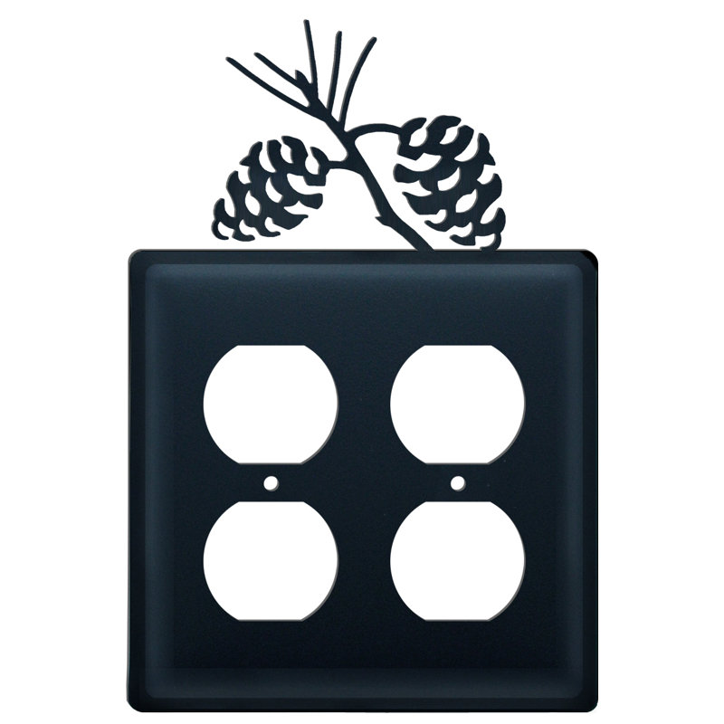 Pinecone 4-Gang Duplex Outlet Wall Plate