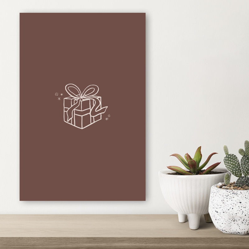 Festive Gift Box Minimalist Abstract Landscape Nature Wall Art Print by Karen Menzenbach - Wrapped Canvas Print