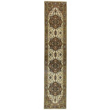 Cream Tribal 3x8 Indo Heriz Serapi Oriental Runner Rug