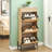 Natural Rattan 3 Flip Drawer Shoe Cabinet, Shoe Cabinet For Entryway, Narrow Shoe Storage Cabinet, Wood 3 Tier Slim Shoe Rack With 3-Tier Adjustable Shelves For Entryway One Size-265580011