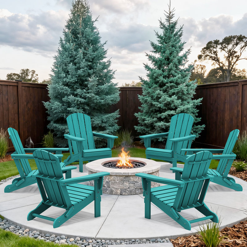 Chaise Adirondack pliable en PEHD Clitheroe, Tiffany