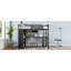 Structure de lit simple TG avec garde-robe intégrée, lit mezzanine en métal avec bureau et tablettes de rangement-1862323896