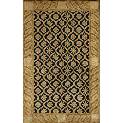 Chandra Rugs Aadi Black/Gold Area Rug | Perigold