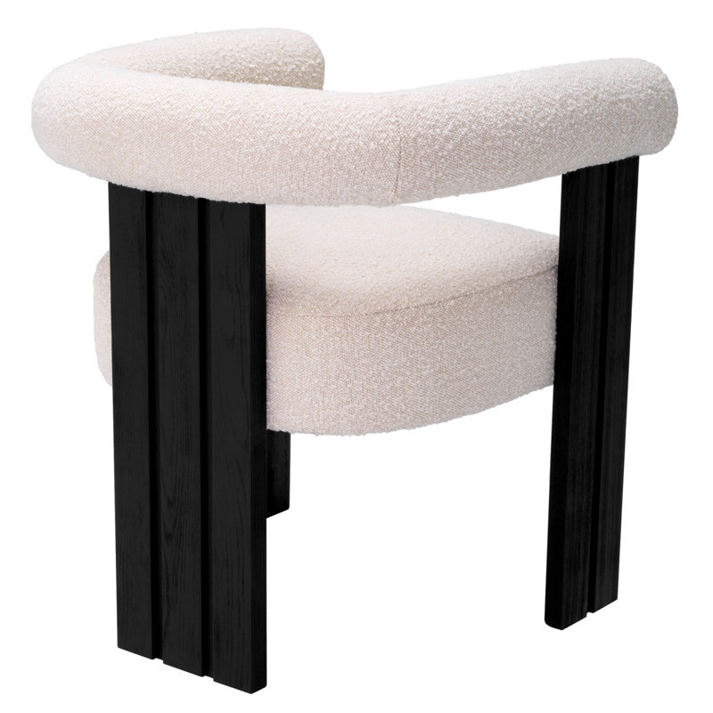 Percy 20.08'' H Upholstered Ash Arm Chair, Bouclé Cream