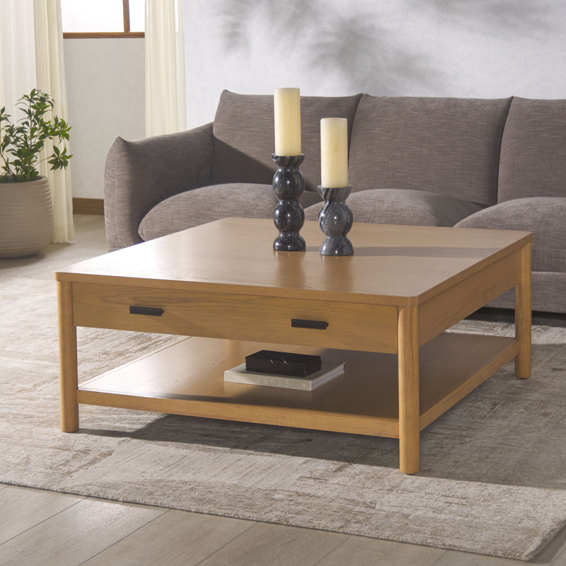 Jaylessa Wood 1 Drawer Coffee Table, Natural