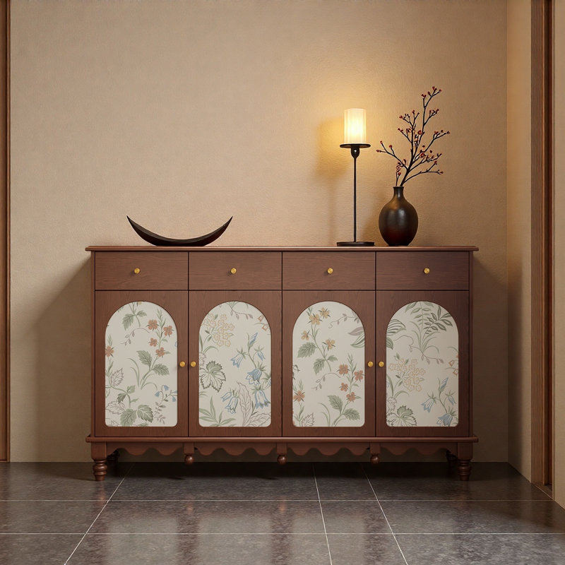 Armoire d'entrée en bois massif avec tiroirs