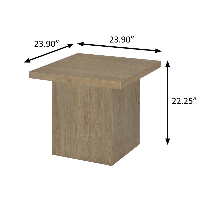 Table de bout transitionnelle de 23,9 po de largeur, brun, Latte / brun, Latte