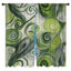 Rideaux de fenêtre vert tourbillon abstrait tourbillonnant diaphane et obscurcissant - 2 panneaux