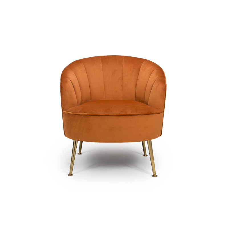 Elisa Velvet Barrel Chair, Pumpkin