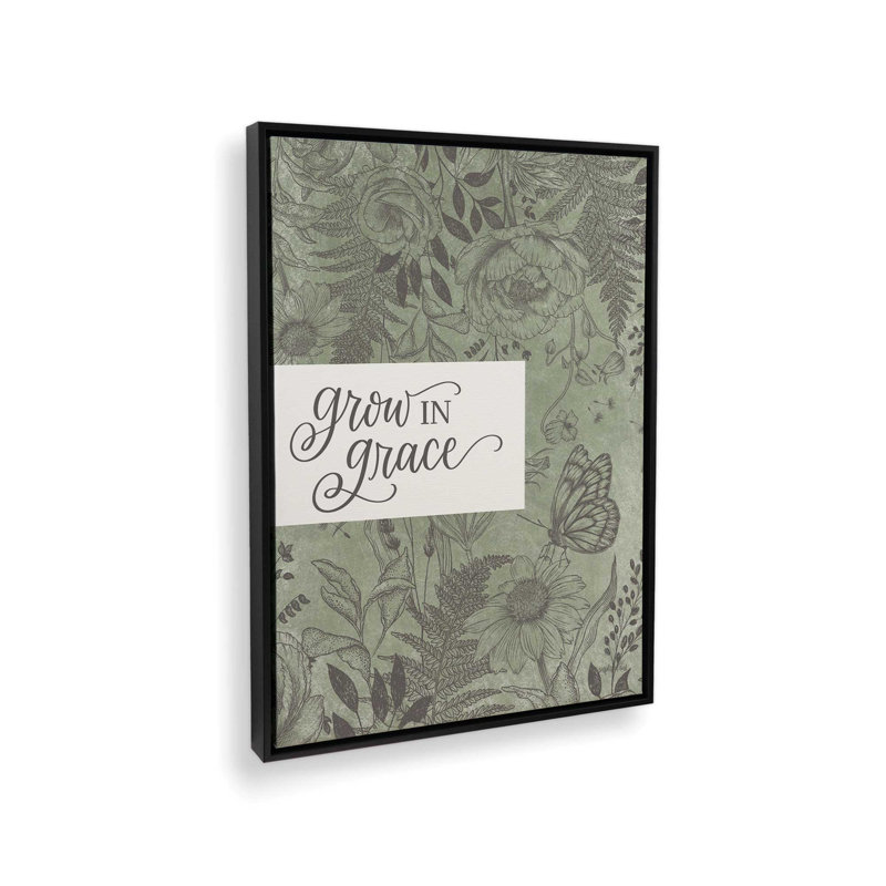 «Grow in Grace» par Imperfect Dust, reproduction d'art, L 30 x H 40, Noir, Framed Canvas
