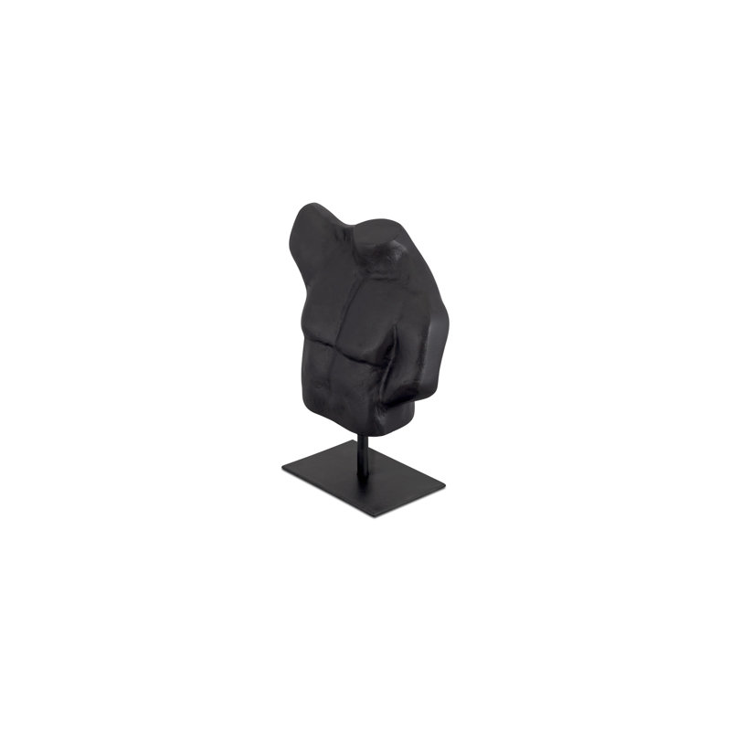 Victor Cast Alumiinum Sculpture Aged Black, Black