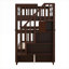 Lit superposé simple en bois massif brun chaud avec rangement et garde-corps pour chambre à coucher et dortoir