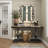 Alvardo Beige Wooden Scroll Window Shutter Home Wall Decor with Metal Scrollwork Relief, 40" x 2" x 40"