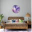 Horloge murale mauve en verre trempé, horloge d'art abstrait, horloge murale élégante, grande horloge, cadeau de pendaison de crémaillère-1103386311-1103386170