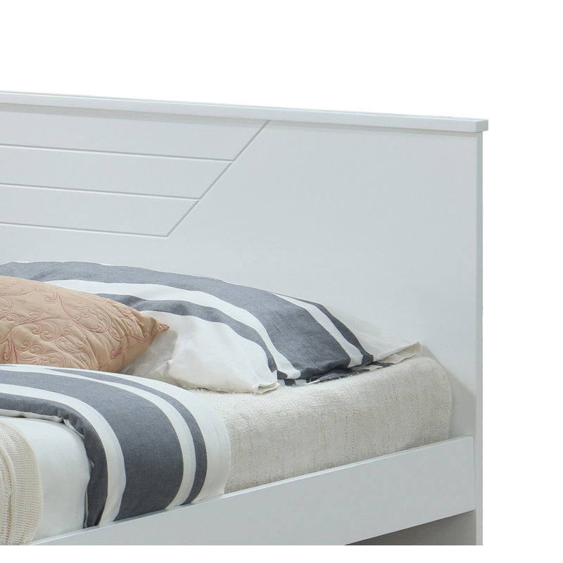 Niamora Twin White Platform Bed