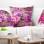 Pivoines roses, fond abstrait - coussin à imprimé floral-29598372-29598375