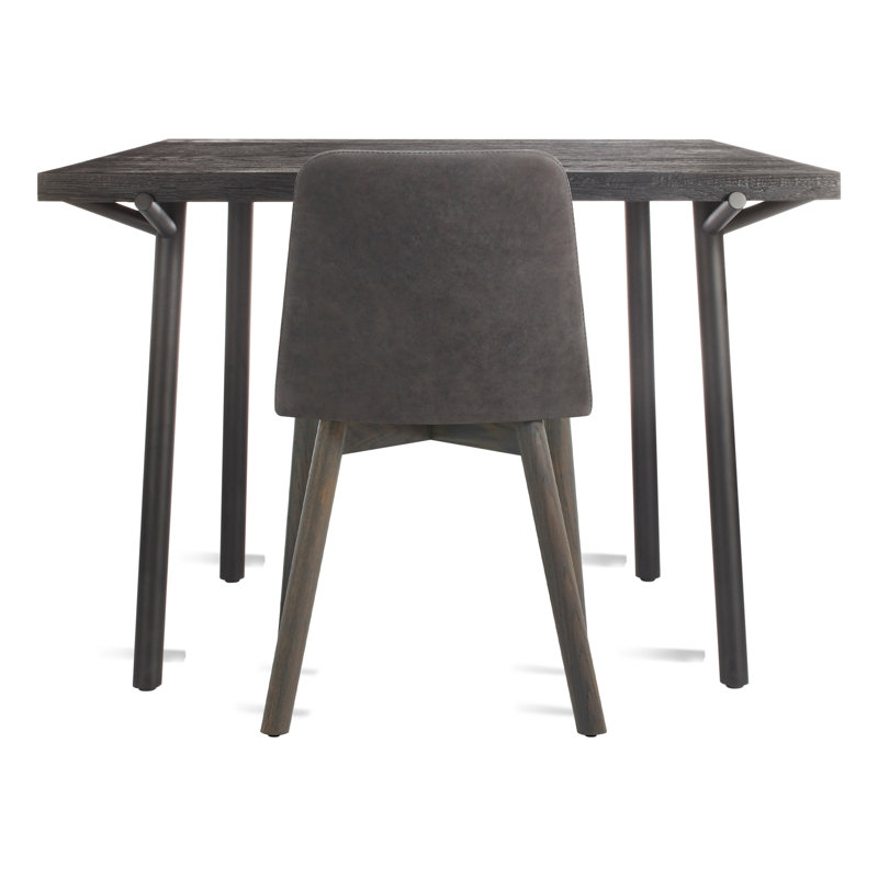 Branch Solid Oak Dining Table, Black Oak, Black, 33" W x 76" L