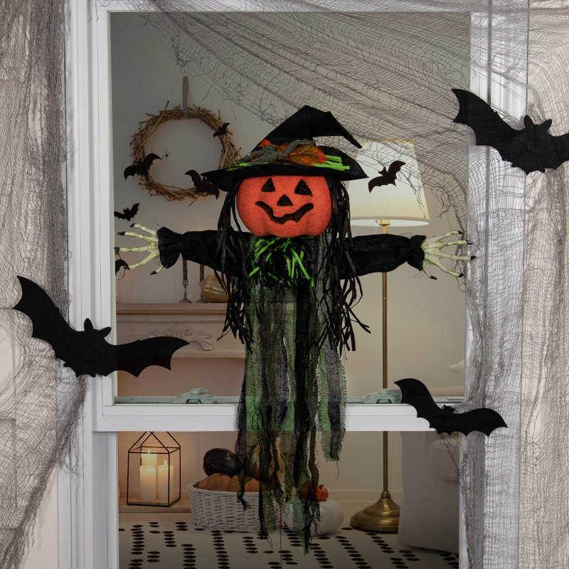 Décoration de fenêtre d'Halloween 3-D Creepy Jack-O-Lantern