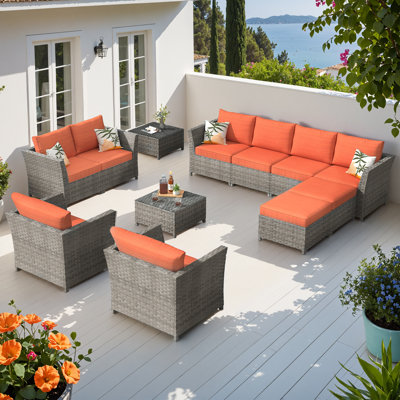 Koyno 10 - Person Patio Conversation Set with Cushions