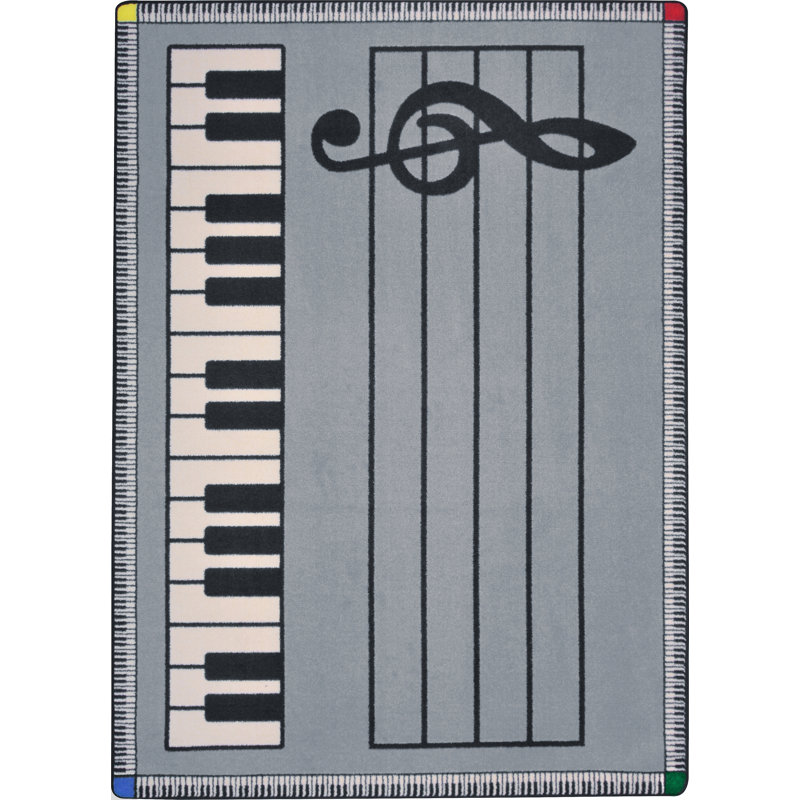 Tapis Play Play © gris avec clés par Joy Carpets, Rectangle 5 pi 4 po x 7 pi 8 po