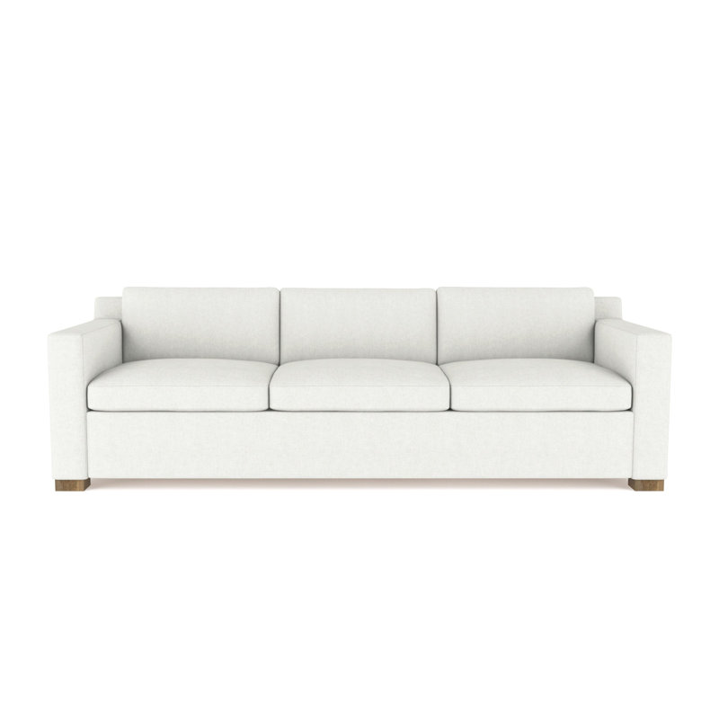 Canapé Mercer, H 33,5 po x l 84 po x P 39 po, Velours moelleux blanc, Patiné