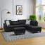 Canapé modulaire en L avec porte-gobelet en forme de L - Noir-Droite-131519060-131519063-131519064