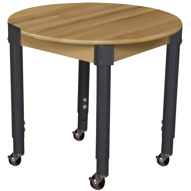 Table d'activité circulaire à hauteur ajustable, L 36 po x l 36 po, Non, 13 po à 18 po